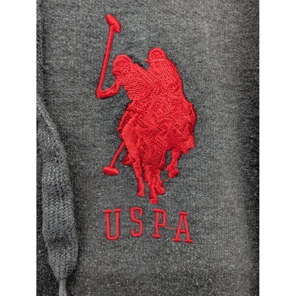 U.S. Polo Assn. Hoodie Mens 2XL Gray Full Zip Fleece Embroidered USPA 3 Sleeve - Picture 4 of 10